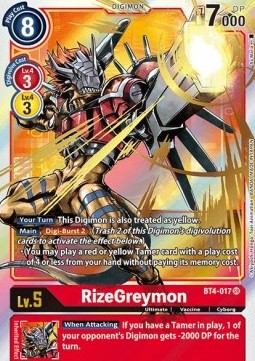 RizeGreymon (BT4-017) (V.2) - Great Legend (Alternative Art) [BT-04-BT4-017]