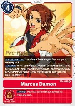 Marcus Damon (BT4-092) (V.1) - Promos: Great Legend (Rare) [BT-04P-BT4-092]