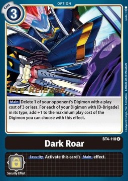 Dark Roar (BT4-110) - Promos: Great Legend (Rare) [BT-04P-BT4-110]