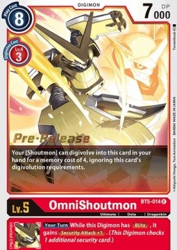 OmniShoutmon (BT5-014) - Promos: Battle Of Omni (Rare) [BT-05P-BT5-014]