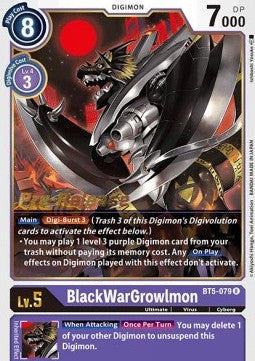 BlackWarGrowlmon (BT5-079) - Promos: Battle Of Omni (Rare) [BT-05P-BT5-079]