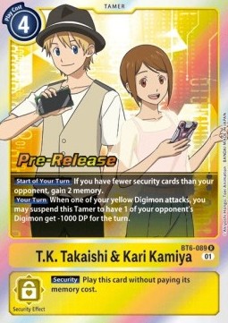 T.K. Takaishi & Kari Kamiya (BT6-089) - Promos: Double Diamond (Rare) [BT-06P-BT6-089]