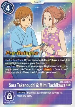 Sora Takenouchi & Mimi Tachikawa (BT6-091) - Promos: Double Diamond (Rare) [BT-06P-BT6-091]