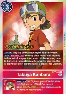 Takuya Kanbara (BT7-085) (V.1) - Promos: Next Adventure (Rare) [BT-07P-BT7-085]