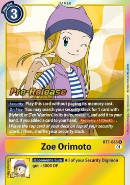 Zoe Orimoto (BT7-088) (V.1) - Promos: Next Adventure (Rare) [BT-07P-BT7-088]