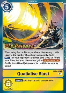 Qualialise Blast (BT7-100) - Promos: Next Adventure (Rare) [BT-07P-BT7-100]