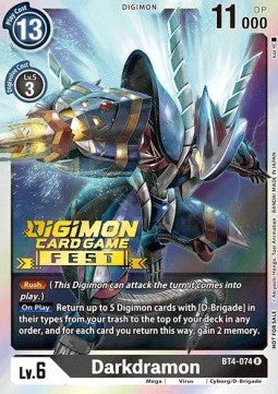 Darkdramon (BT4-074) - Digimon Card Game Fest (Rare) [DCGF-BT4-074]