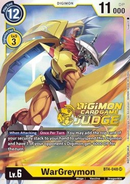 WarGreymon (BT4-048) - Judge Promos (Super Rare) [JP-BT4-048]