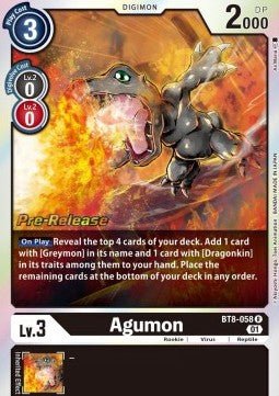 Agumon (BT8-058) - Promos: New Awakening (Rare) [BT-08P-BT8-058]