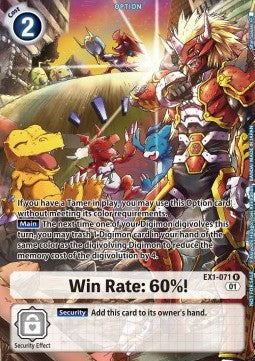 Win Rate: 60%! (EX1-071) - Premium Bandai Products (Alternative Art) [PB-XX-EX1-071]