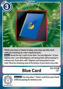 Blue Card (EX2-072) - Digital Hazard (Rare) [EX-02-072]