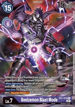 Beelzemon Blast Mode (EX2-074) (V.2) - Digital Hazard (Alternative Art) [EX-02-074]