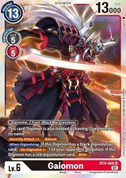 Gaiomon (BT9-068) (V.1) - X Record (Super Rare) [BT-09-068]