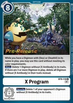 X Program (BT9-110) - Promos: X Record (Uncommon) [BT-09P-BT9-110]