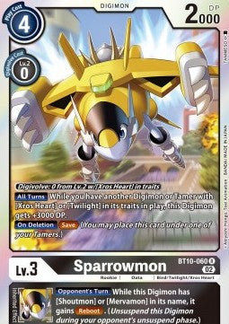 Sparrowmon (BT10-060) (V.1) - Xros Encounter (Rare) [BT-10-060]