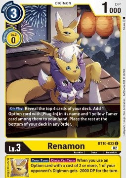 Renamon (BT10-032) - Xros Encounter (Uncommon) [BT-10-032]
