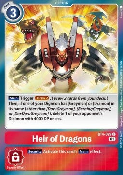 Heir of Dragons (BT4-099) - Promos: Xros Encounter (Alternative Art) [BT-10P-BT4-099]