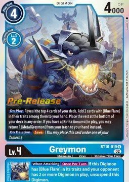 Greymon (BT10-019) - Promos: Xros Encounter (Rare) [BT-10P-BT10-019]
