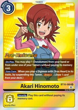 Akari Hinomoto (BT10-089) (V.1) - Promos: Xros Encounter (Rare) [BT-10P-BT10-089]