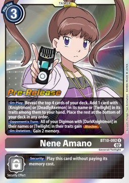Nene Amano (BT10-092) (V.1) - Promos: Xros Encounter (Rare) [BT-10P-BT10-092]