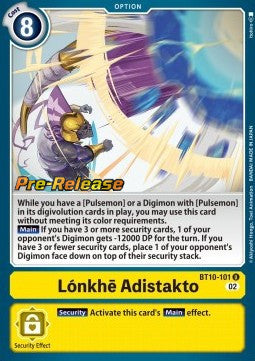 Lónkhē Adistakto (BT10-101) - Promos: Xros Encounter (Uncommon) [BT-10P-101]