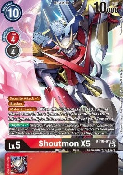 Shoutmon X5 (BT10-013) (V.2) - Xros Encounter (Alternative Art) [BT-10-013]