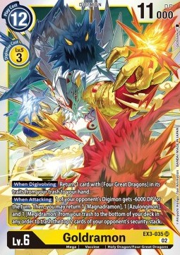 Goldramon (EX3-035) (V.1) - Draconic Roar (Super Rare) [EX-03-035]
