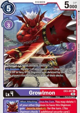 Growlmon (EX3-057) - Draconic Roar (Common) [EX-03-057]
