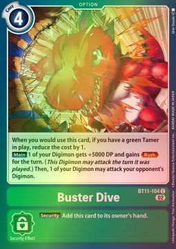 Buster Dive (BT11-104) (V.2) - Dimensional Phase (Common) [BT-11-104]