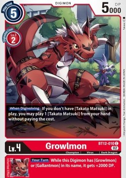 Growlmon (BT12-010) - Across Time (Common) [BT-12-010]