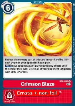 Crimson Blaze (BT8-097) - Revision Pack (Uncommon) [RP-BT8-097]