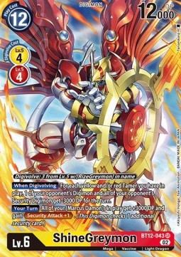 ShineGreymon (BT12-043) (V.2) - Across Time (Alternative Art) [BT-12-043]