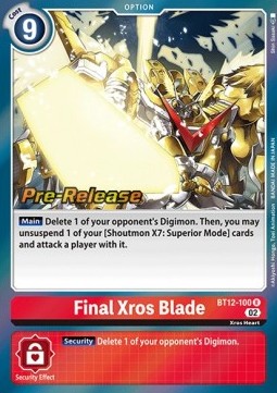 Final Xros Blade (BT12-100) - Promos: Across Time (Rare) [BT-12P-BT12-100]