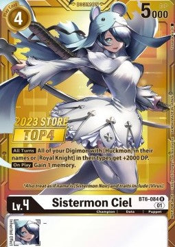 Sistermon Ciel (BT6-084) (V.2) - Store Championships Promos (Alternative Art) [SCP-BT6-084]