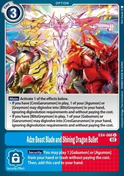 Adze Beast Blade and Shining Dragon Bullet (EX4-066) (V.1) - Alternative Being (Uncommon) [EX04-066]