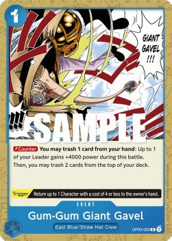 Gum-Gum Giant Gavel (OP03-055) - Pillars of Strength (Common) [OP03-055]