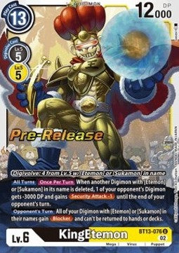 KingEtemon (BT13-076) - Promos: Versus Royal Knights (Uncommon) [BT-13P-076]