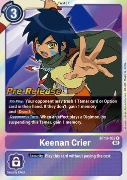 Keenan Crier (BT13-102) (V.1) - Promos: Versus Royal Knights (Rare) [BT-13P-102]