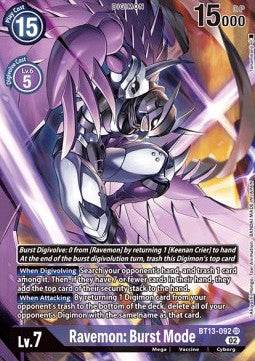 Ravemon: Burst Mode (BT13-092) (V.2) - Versus Royal Knights (Alternative Art) [BT-13-092]