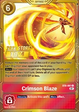 Crimson Blaze (BT8-097) (V.2) - Championship 2023 Promos (Alternative Art) [CP23-BT8-097]