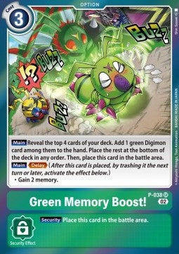 Green Memory Boost! (P-038) (V.1) - Resurgence Booster (Super Rare) [RB-01-P-038]