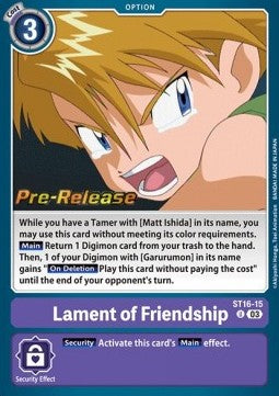Lament of Friendship (ST16-15) (V.2) - Starter Deck: Wolf of Friendship (Uncommon) [ST-16-015]