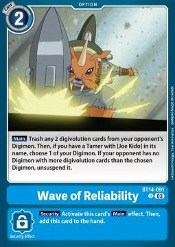 Wave of Reliability (BT14-091) - Blast Ace (Uncommon) [BT-14-091]