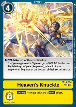 Heaven's Knuckle (BT14-094) - Blast Ace (Common) [BT-14-094]