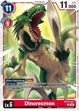 Dinorexmon (BT14-017) - Blast Ace (Uncommon) [BT-14-017]
