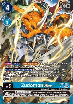 Zudomon Ace (BT14-026) (V.2) - Blast Ace (Alternative Art) [BT-14-026]