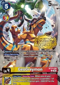 GeoGreymon (BT12-038) - Championship 2023 Promos (Alternative Art) [CP23-BT12-038]
