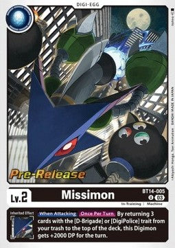 Missimon (BT14-005) (V.1) - Promos: Blast Ace (Uncommon) [BT-14P-BT14-005]