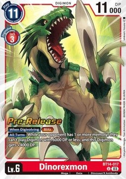Dinorexmon (BT14-017) - Promos: Blast Ace (Uncommon) [BT-14P-BT14-017]