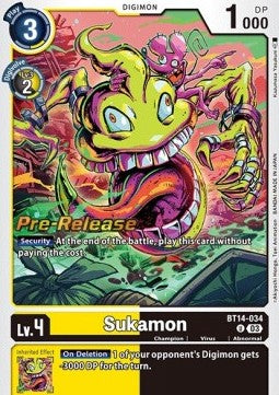 Sukamon (BT14-034) - Promos: Blast Ace (Uncommon) [BT-14P-BT14-034]